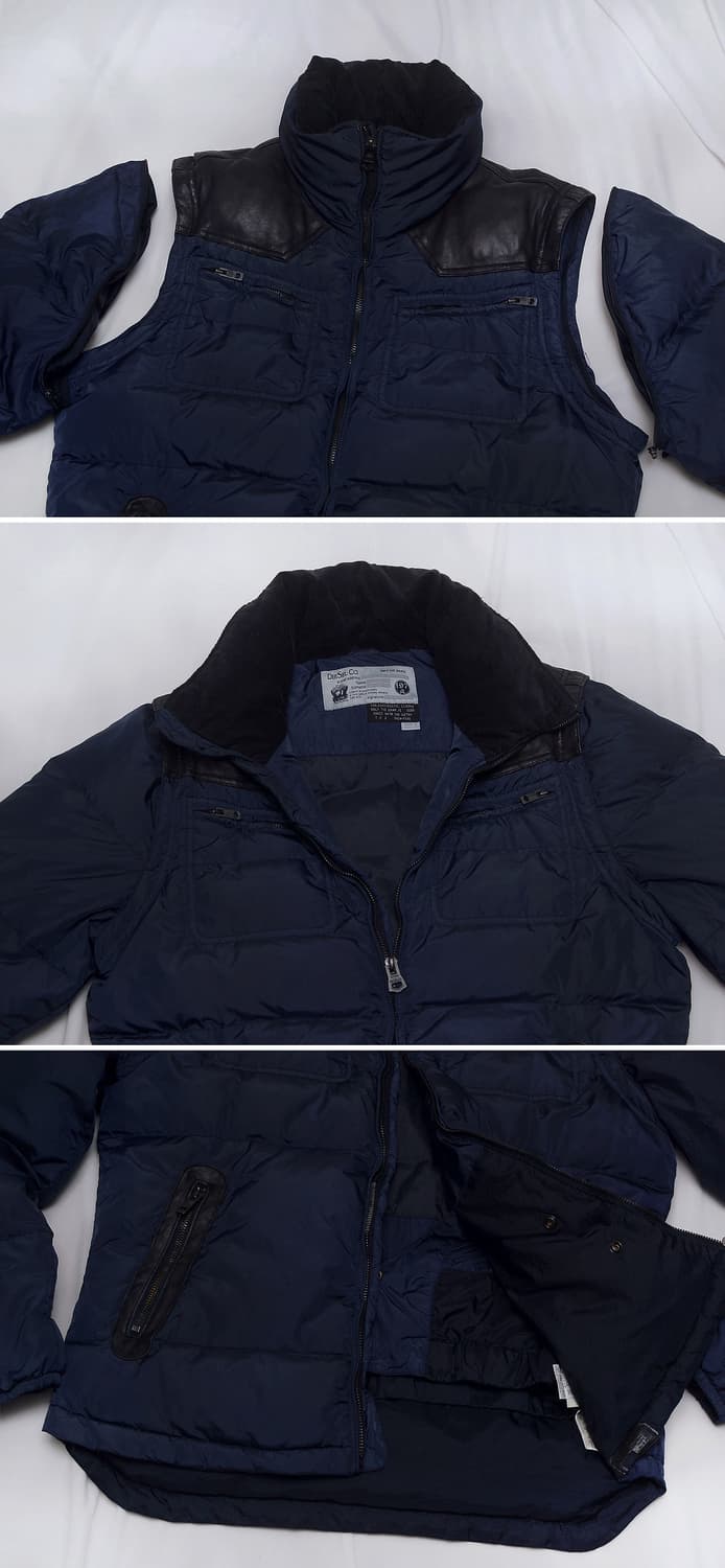 디젤 (Diesel) 레더 요크 트랜스폼 다운 패딩조끼 자켓 (100) 상품이미지4