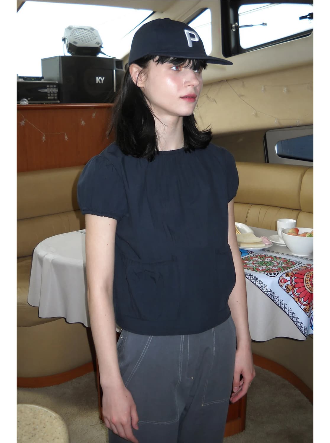 페스토 셔링 블라우스 네이비 상품이미지2
