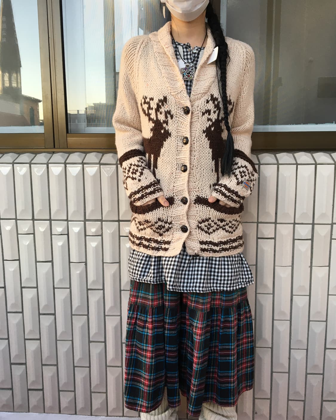 Dickies Nordic pattern knit cardigan 상품이미지1