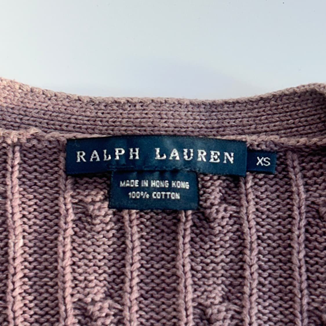 Polo 폴로 숄더 패치 퍼플 케이블 니트 가디건 상품이미지5