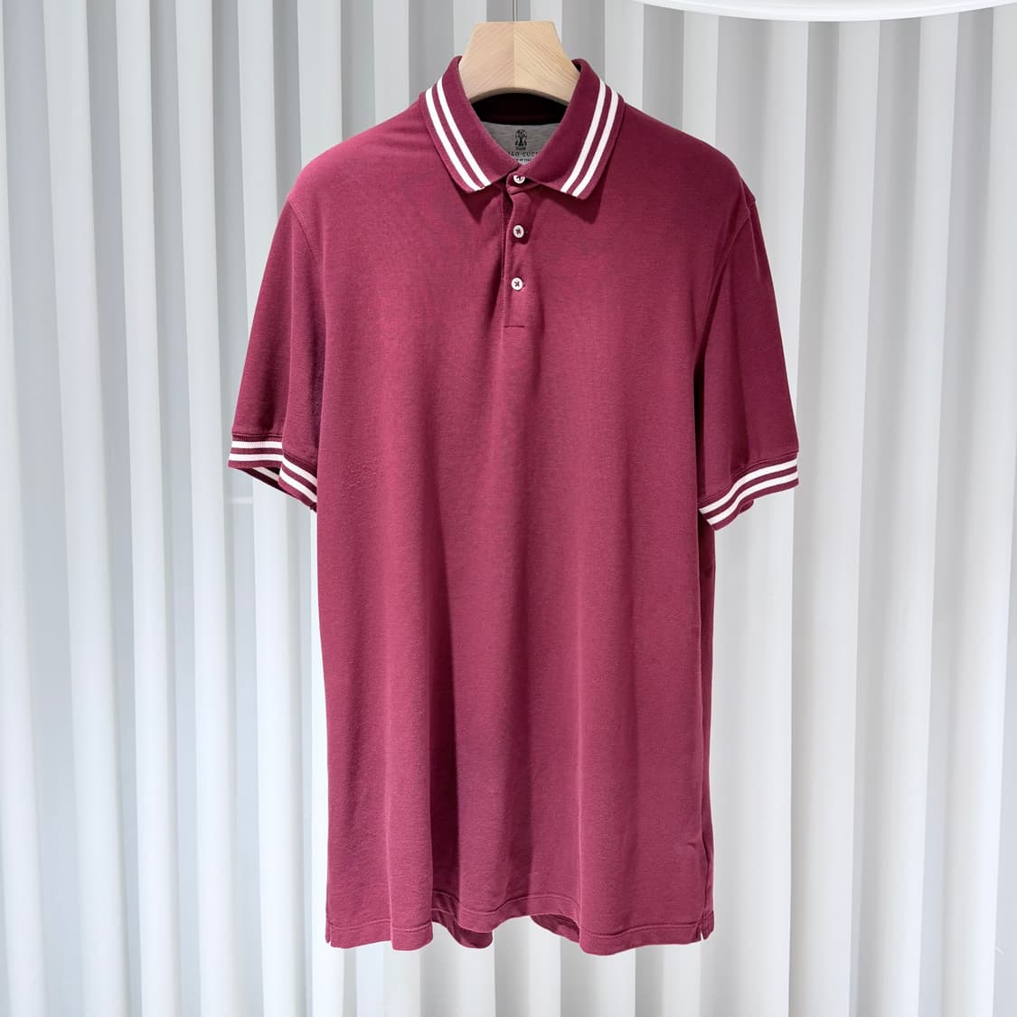 2XL / 브루넬로쿠치넬리 스트라이프 와인색 폴로 티셔츠 상품이미지1