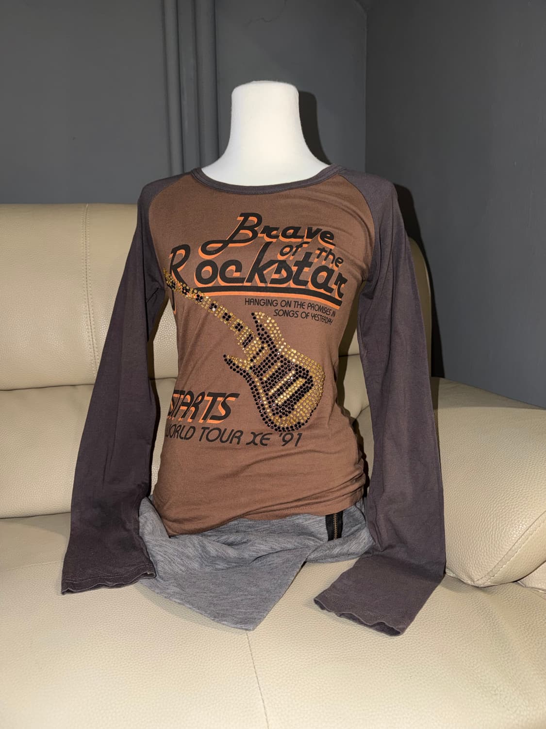 guitar cubic point raglan long sleeve 상품이미지1