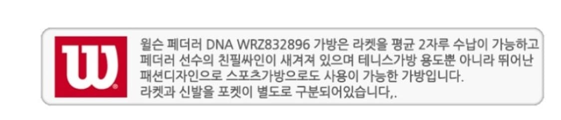 윌슨 페더러 DNA 테니스 백팩 블랙  상품이미지3