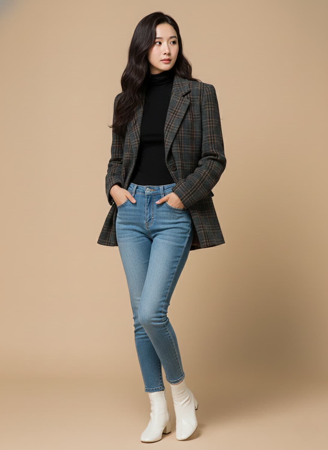 앳코너 x Y.J.KANG 이탈리아 울 체크 자켓 상품이미지1