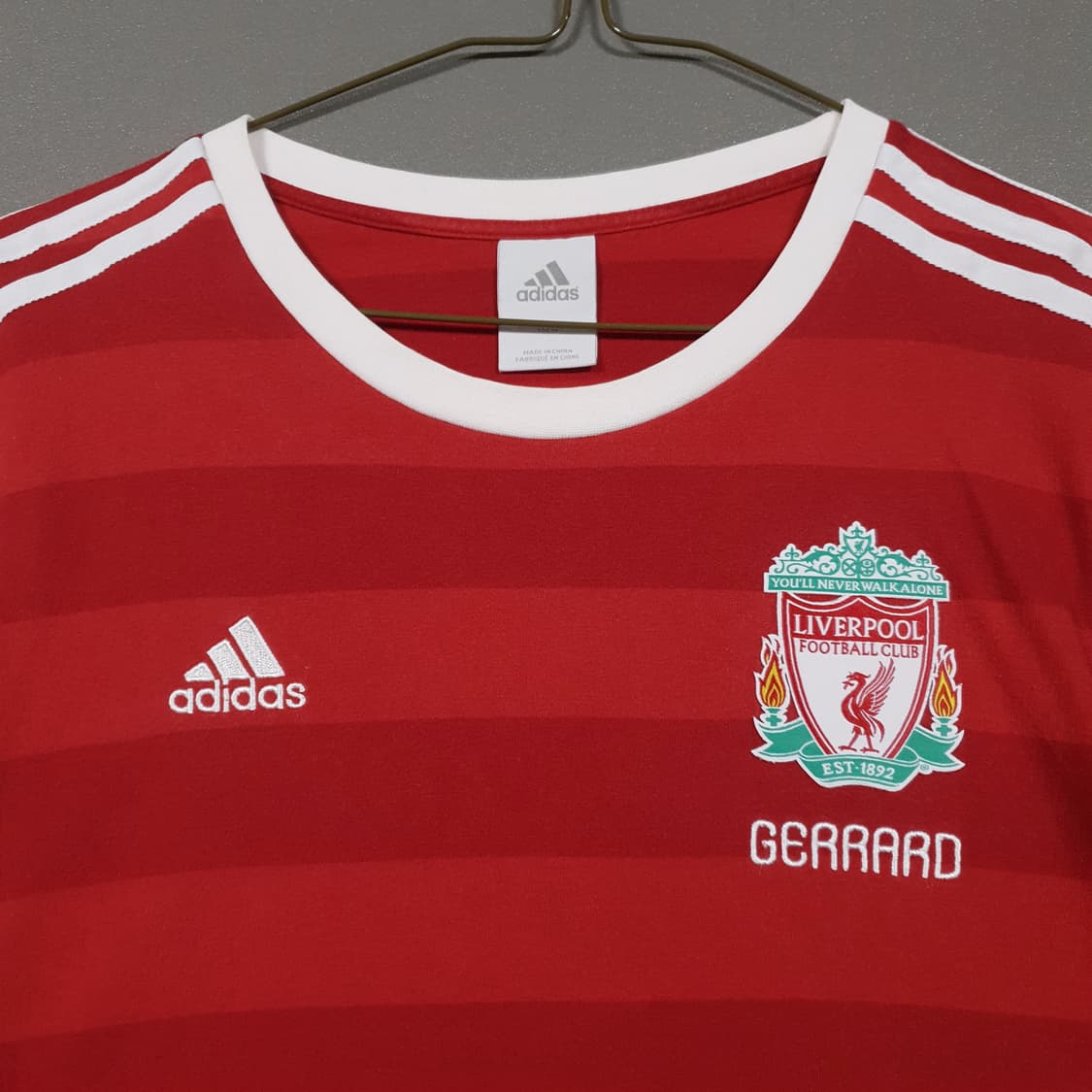 여성) 아디다스 리버풀 제라드 티셔츠 스트라이프 반팔티 블록코어 상품이미지3