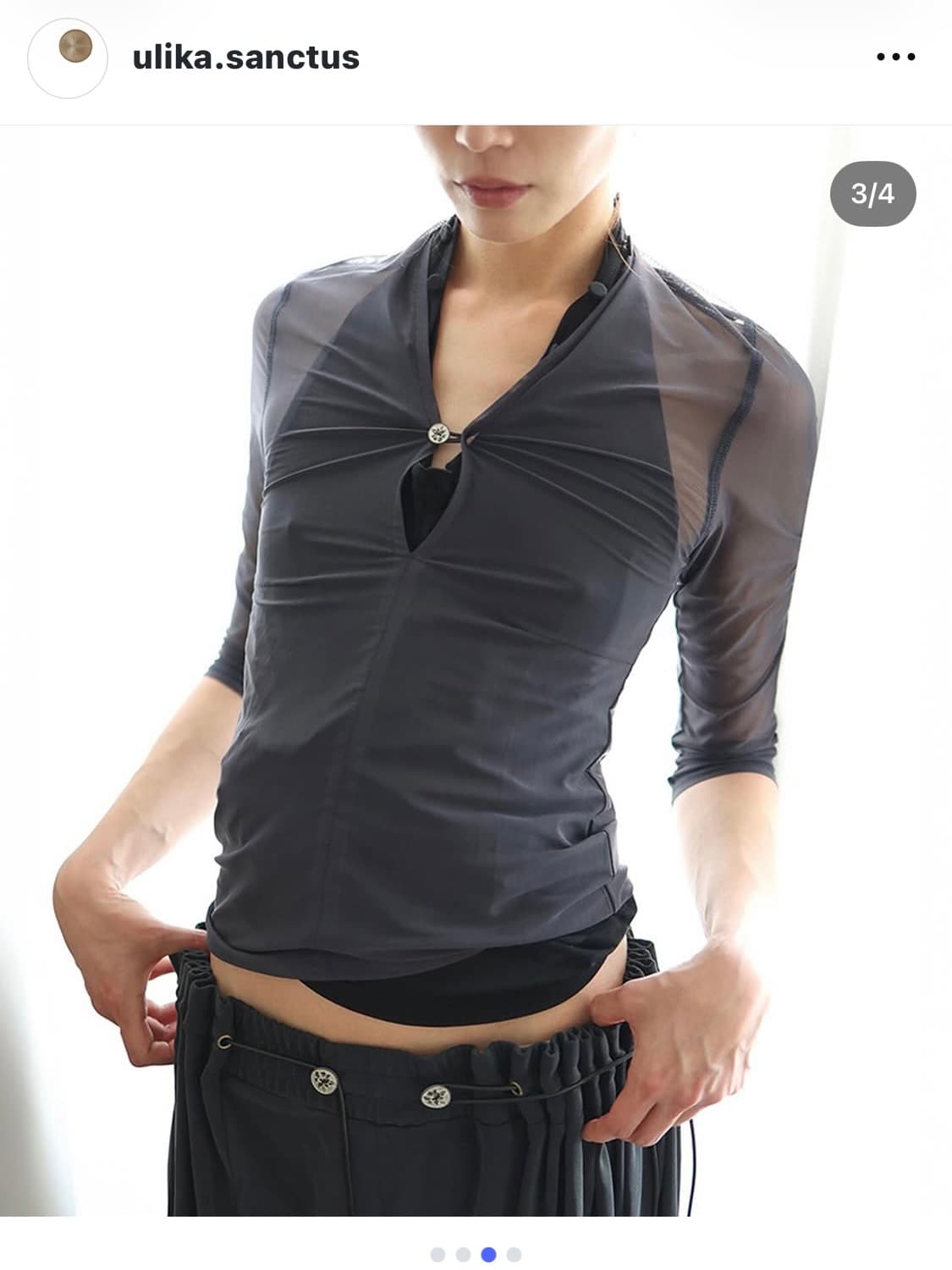 Ulika sanctus nape mesh top (midnight) 상품이미지1