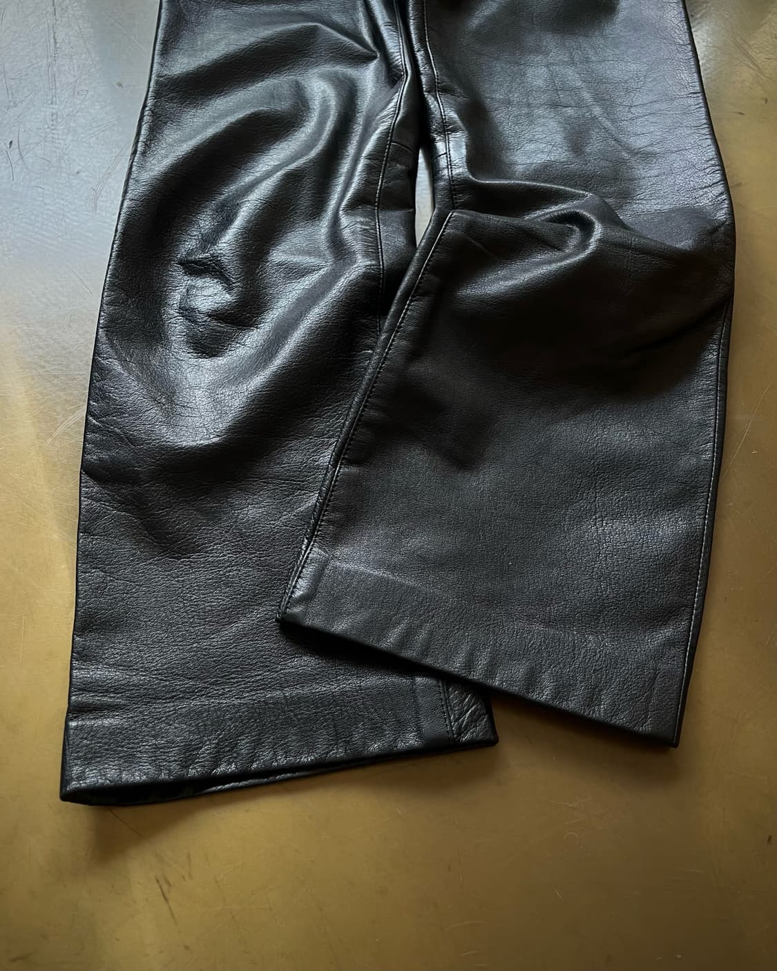 USA Real Cowhide Leather Black Trouser 상품이미지9