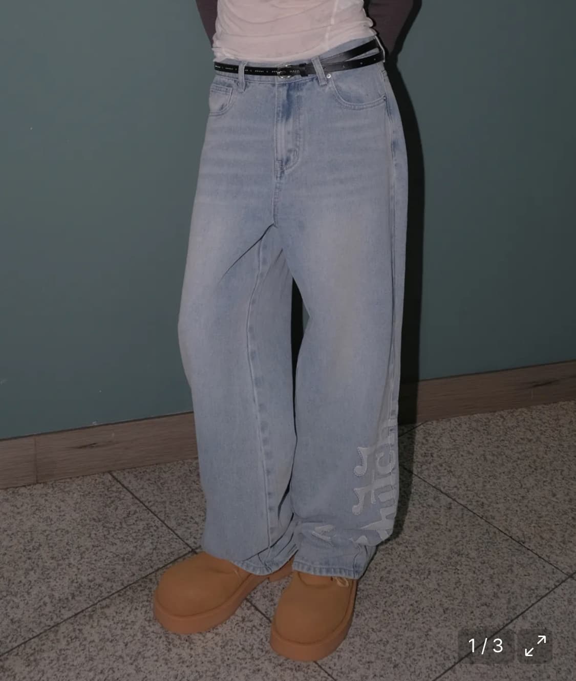 오디너리홀리데이 [VONDUTCH] 데님 와이드 팬츠 [SKY BLUE] 상품이미지1