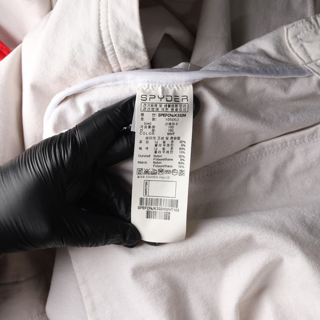 스파이더 아노락 화이트 레드 배색 하프집업 XL 상품이미지6