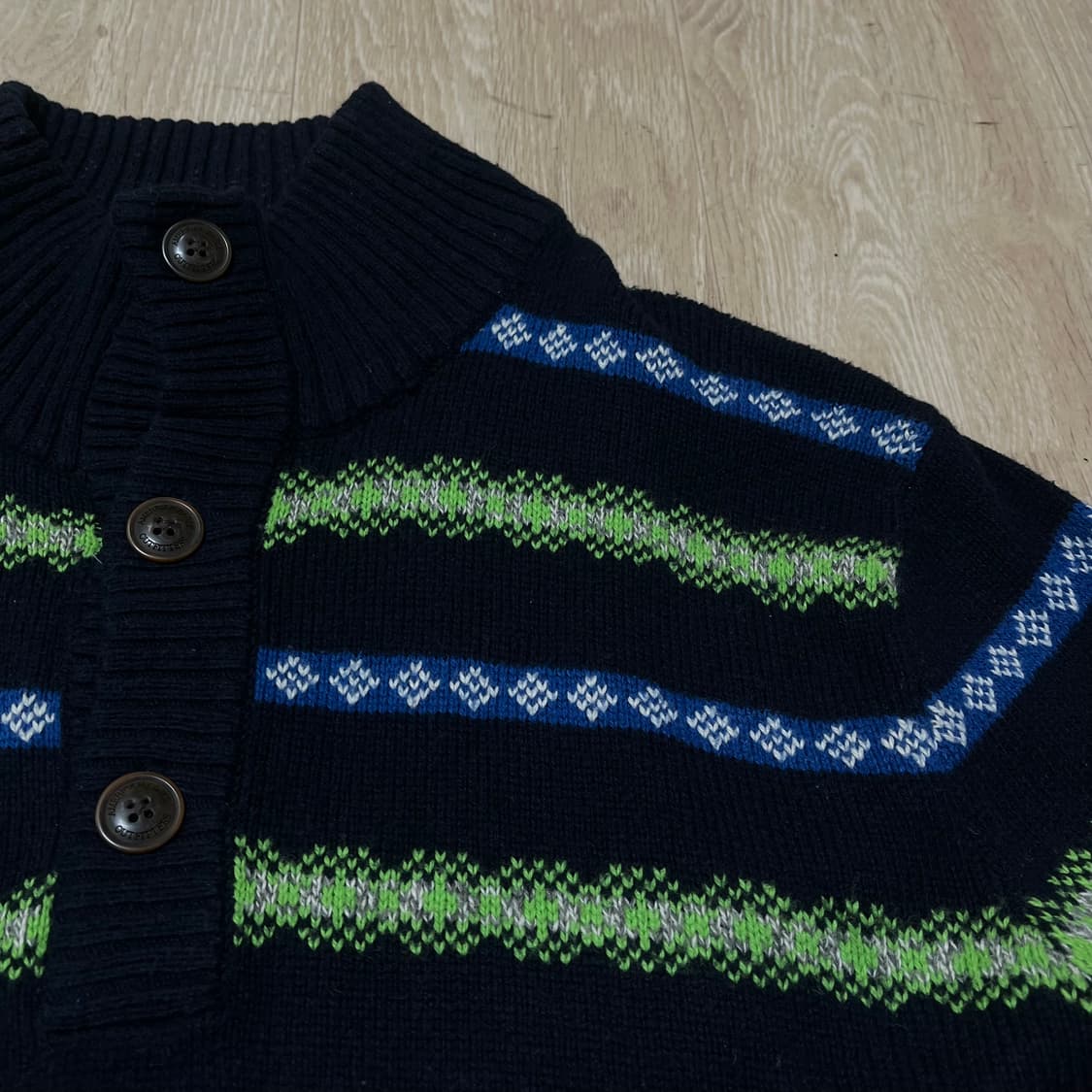 아메리칸 이글 스트라이프 3버튼 넥 스웨터 XL/105 상품이미지4