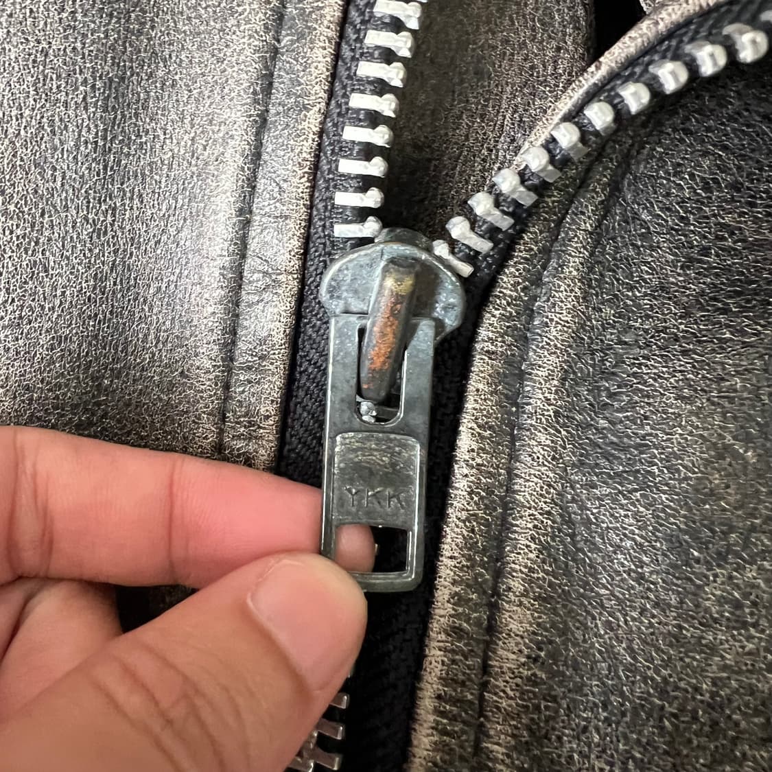 90‘s 크랙 레더 자켓 상품이미지5