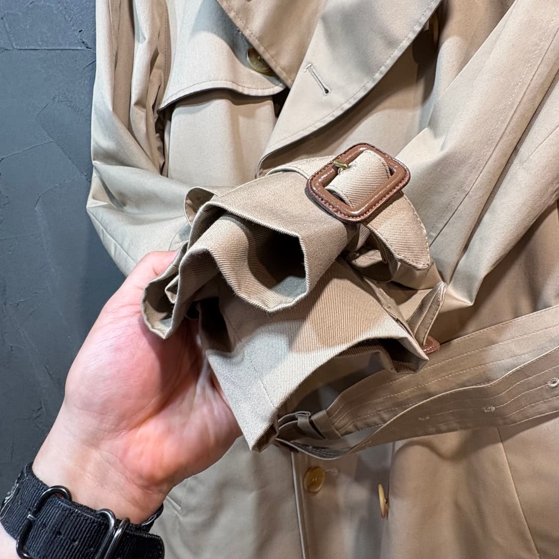 [42] Apuascutum 아쿠아스큐텀 베이지 더블 트렌치 코트 상품이미지2