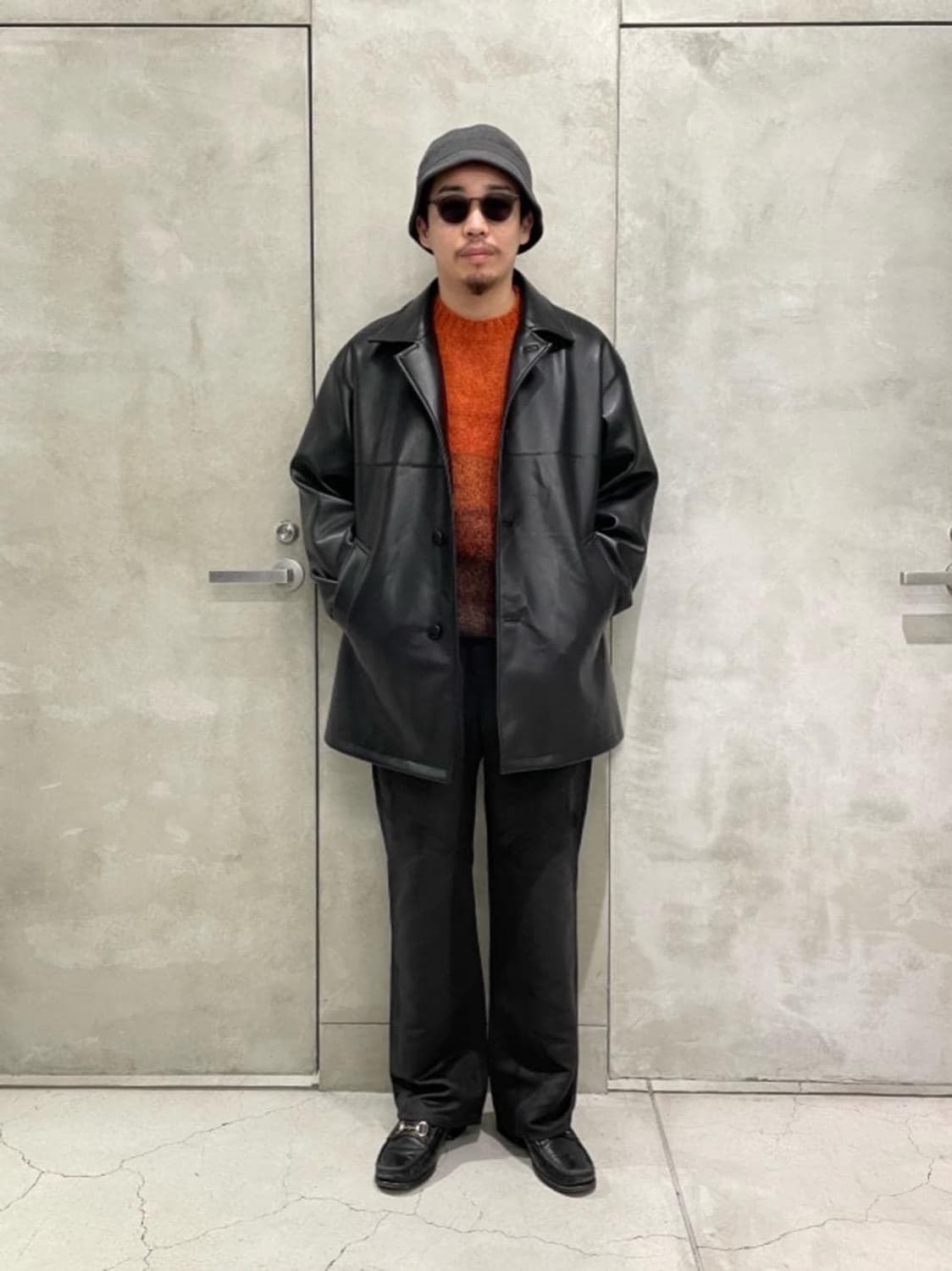 [L] 몽키 타임 FAUX 레더 퀼팅 카코트 블랙  상품이미지9