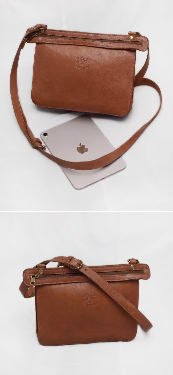 일비종떼 로니 더블 지퍼 트리오 포켓 가죽 숄더.크로스백 상품이미지10