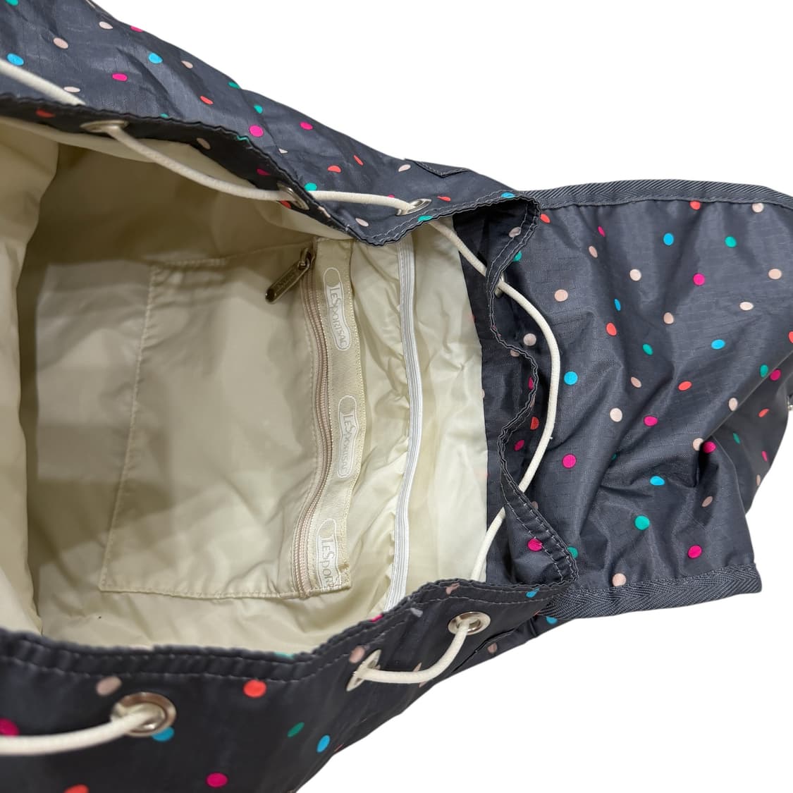 레스포삭 도트 땡땡이 포켓 백팩 가방 그레이 상품이미지6