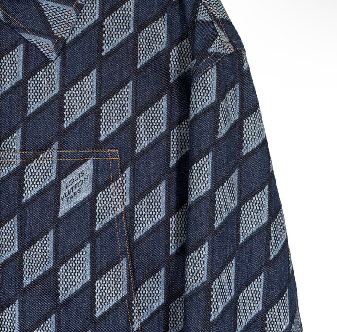 [52] 루이비통 남성 다미에 워크웨어 패디드 데님 트러커 자켓 인디고 상품이미지5