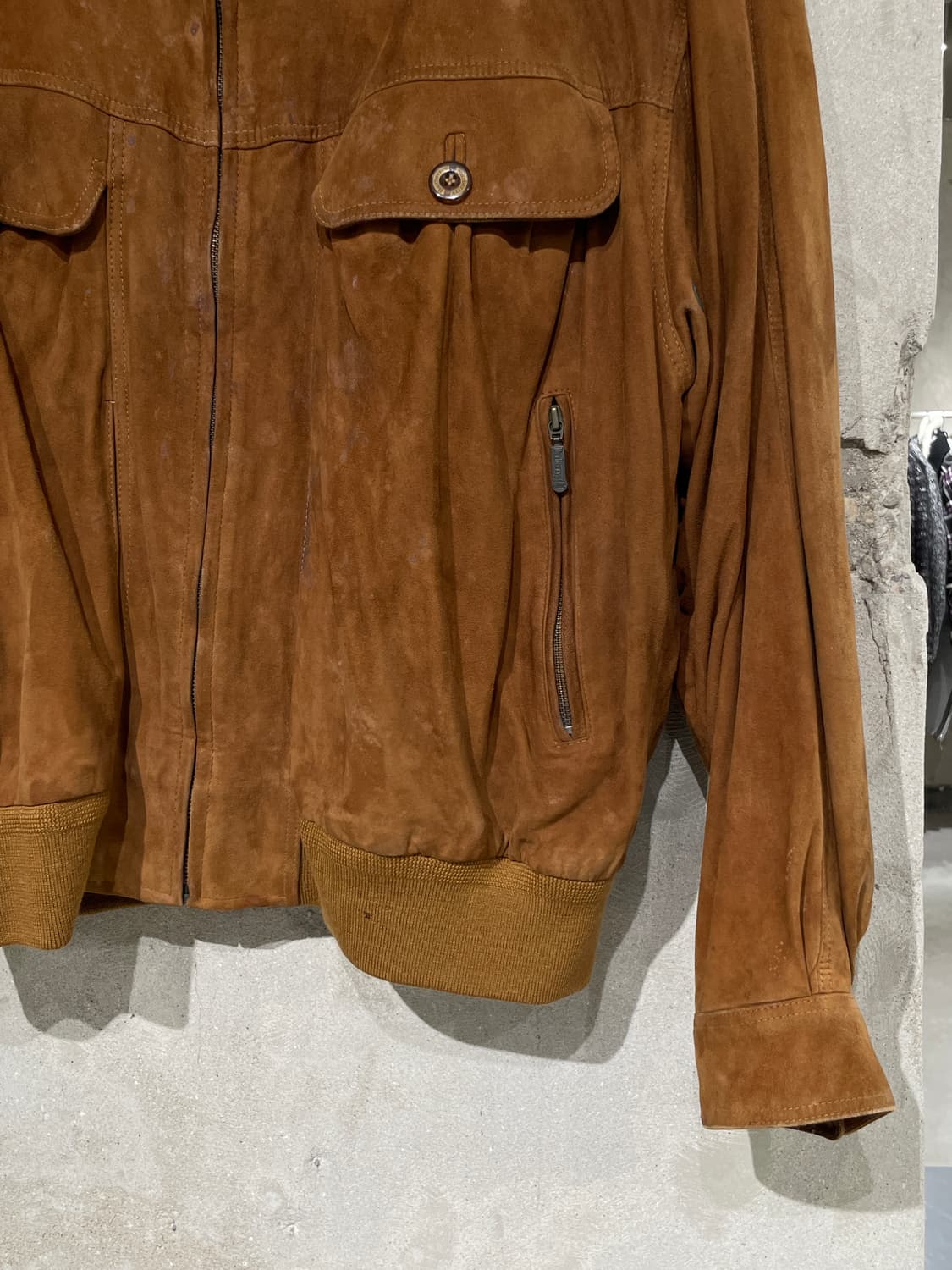 버버리 90’s 브라운 하이넥 스웨이드 집업 블루종 상품이미지5