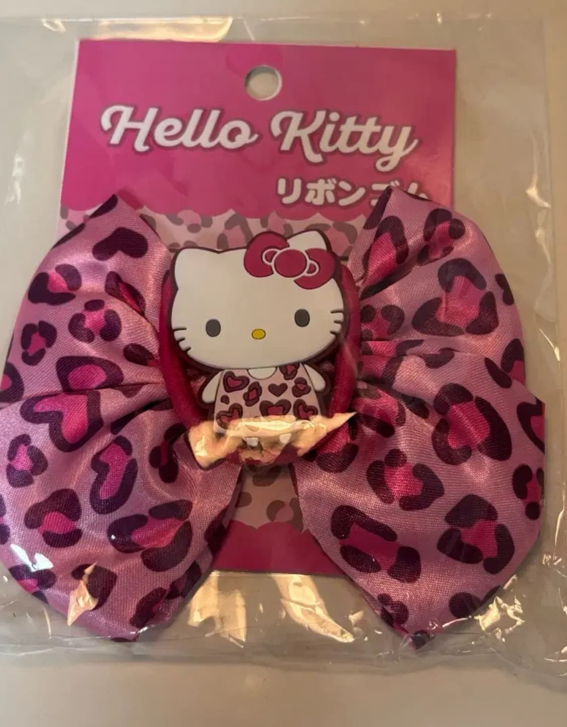 헬로키티 리본 머리끈 핑크 태닝 레오파드 상품이미지2