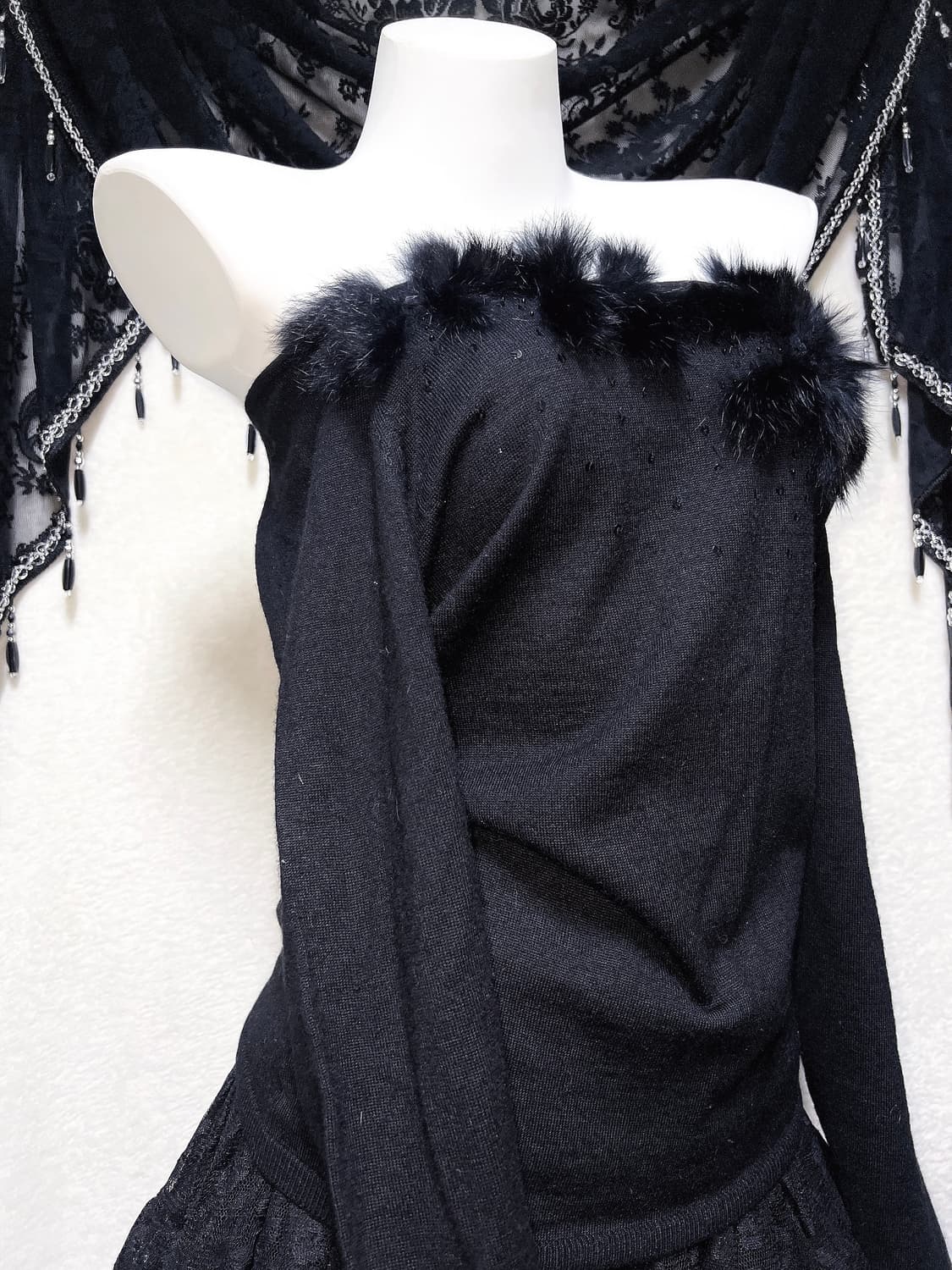 로맨틱고딕 고스펑크 갸루 로걀 래빗퍼트리밍 니트 오리엔탈 핀터 다크페어리 상품이미지4