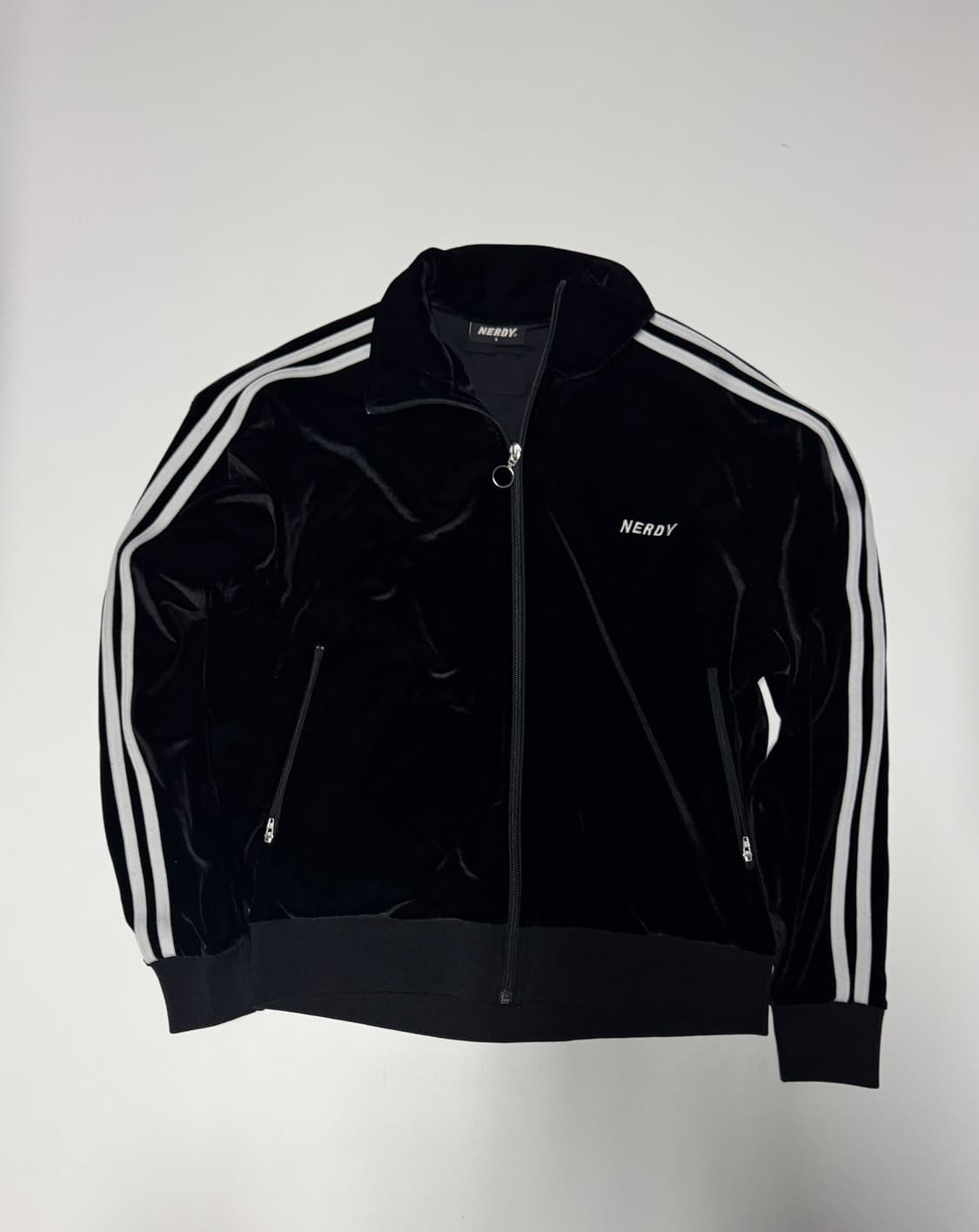 여성 널디 Nerdy 벨벳 져지 트레이닝 셋업 S 블랙 상품이미지2