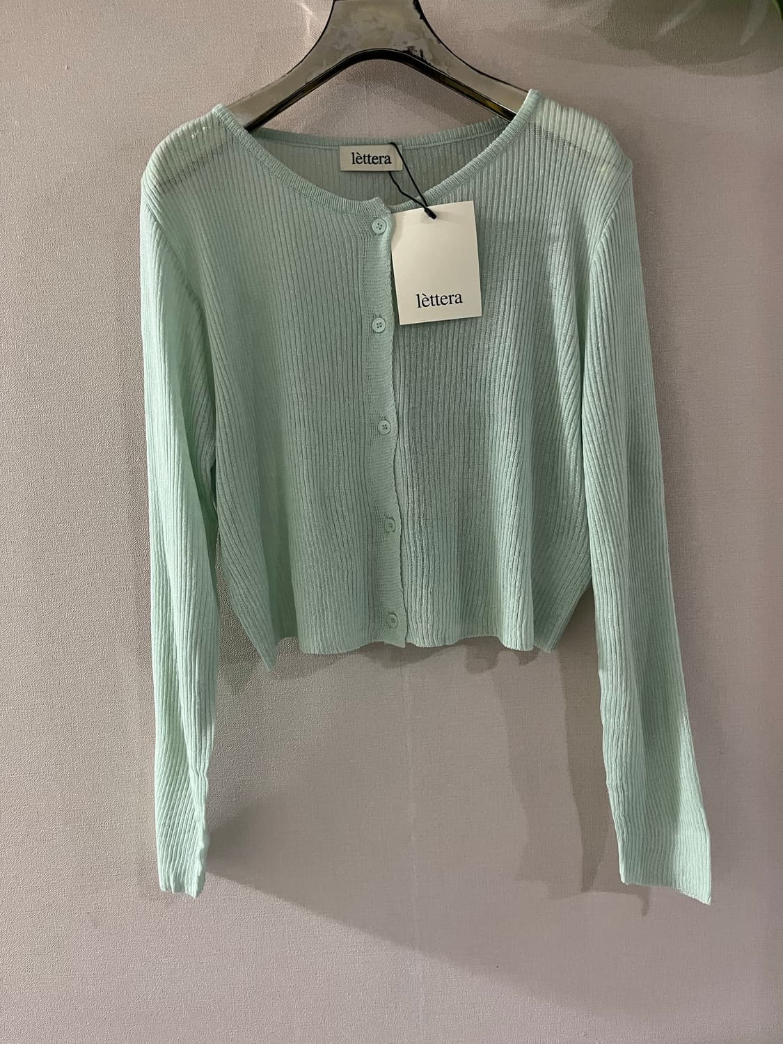 레테라 Lettera 베이직 라운드 가디건(민트) 상품이미지6