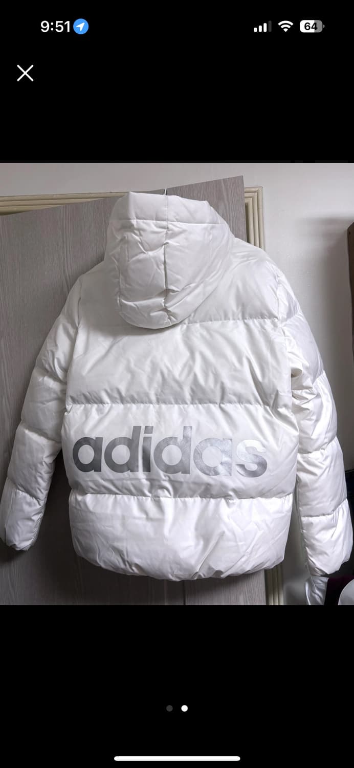 (새상품) 아디다스 네오 화이트 흰색 숏패딩 상품이미지2