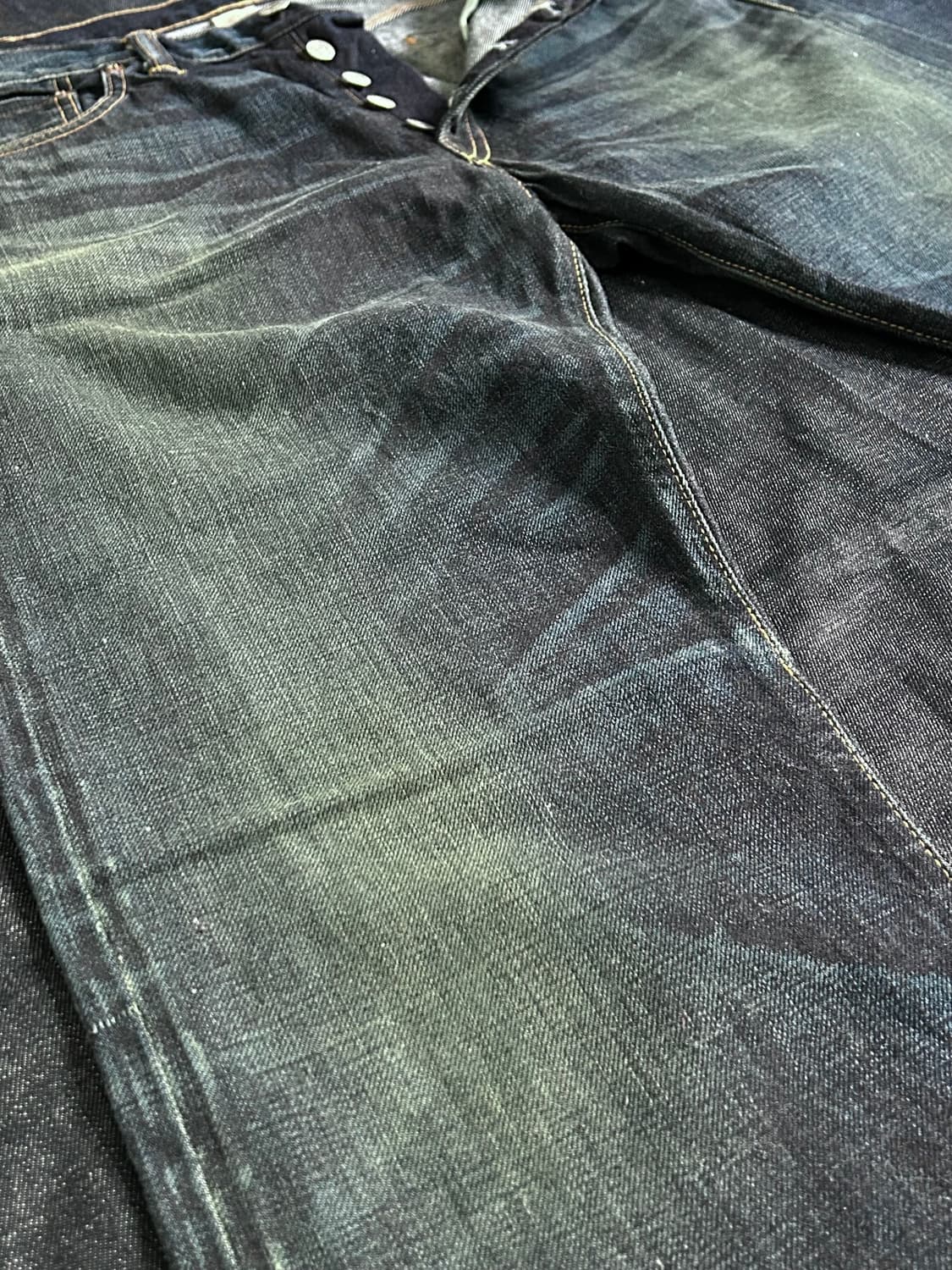 00s RRL 로우 스트레이트 셀비지 데님 팬츠 Made in USA 상품이미지7