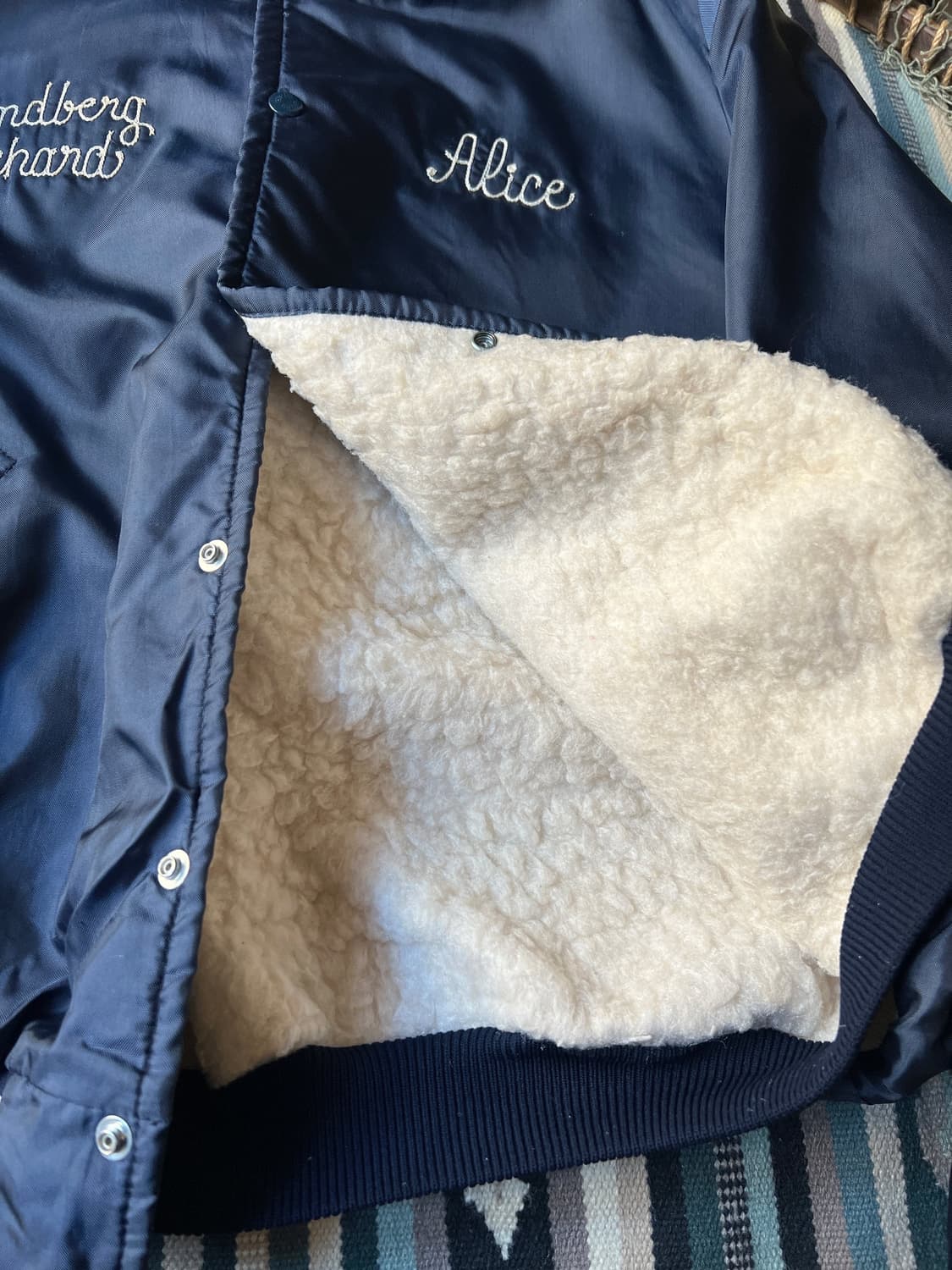 [L]90's Made in USA 체인 스티치 쉐르파 바시티 자켓 상품이미지7