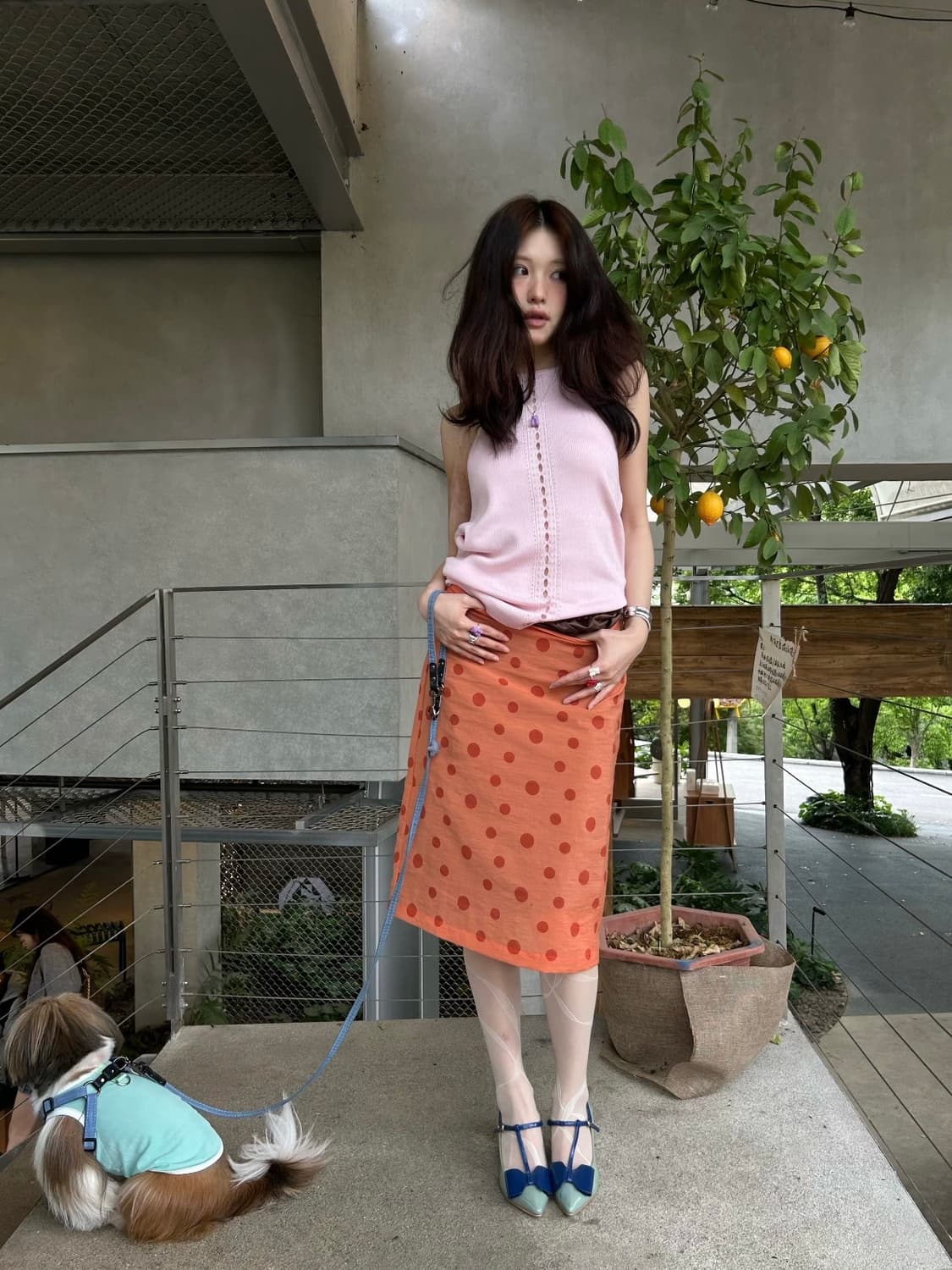 ReAimNess 도트 더블 레이어 스커트 상품이미지4