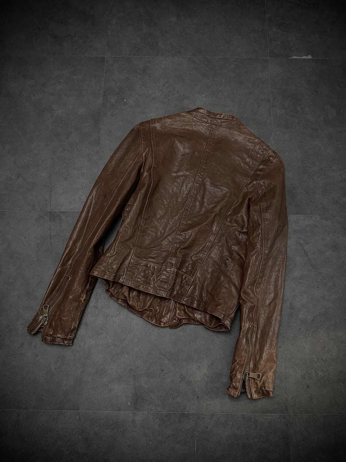 Pocket detail real leather jacket 상품이미지4