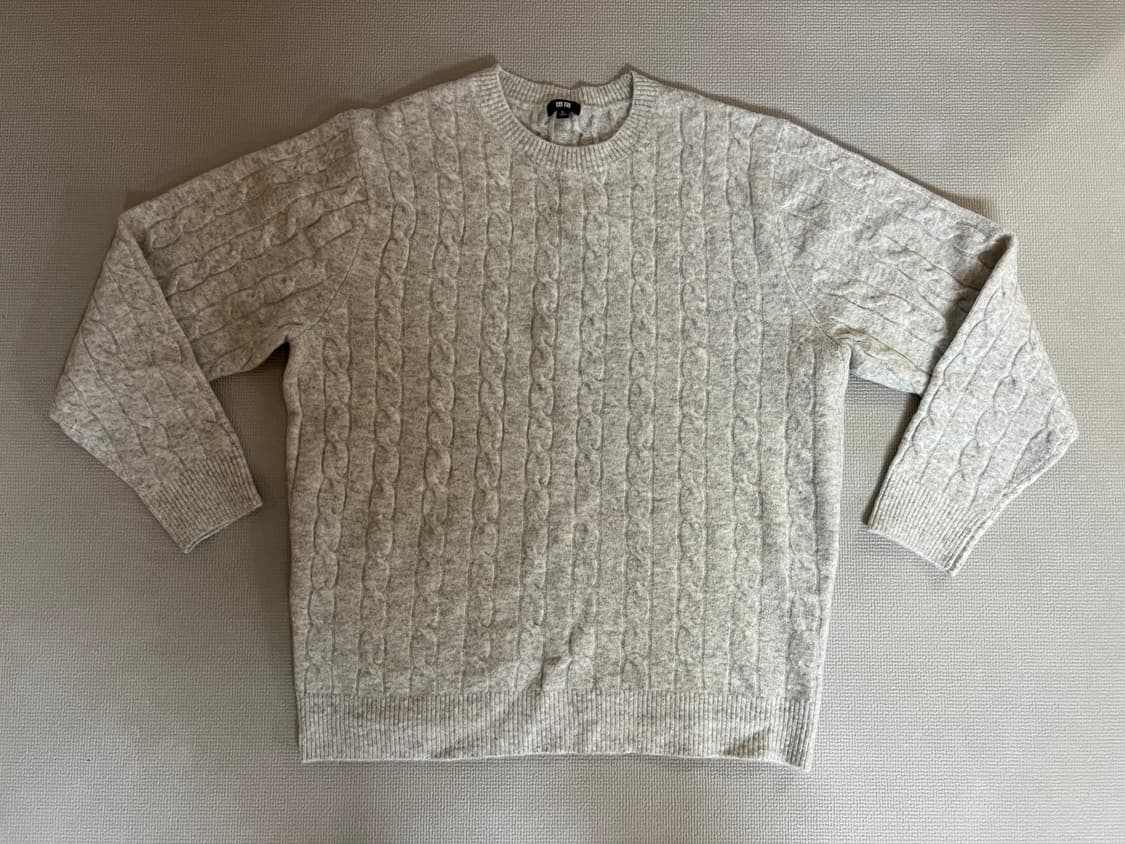 무료배송 1회 착용 - 유니클로 니트(라이트 그레이) XL 상품이미지1