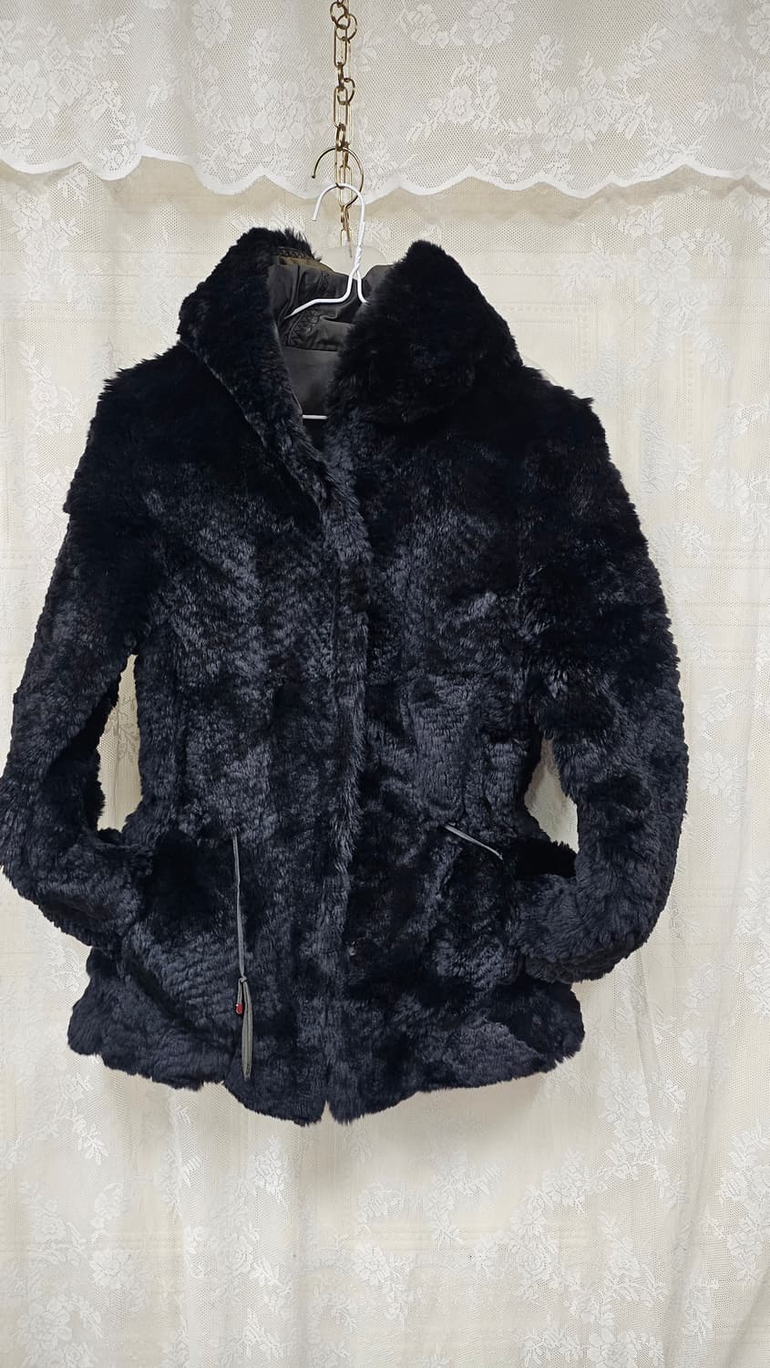 크레송 블랙 퍼 후드 자켓  상품이미지5