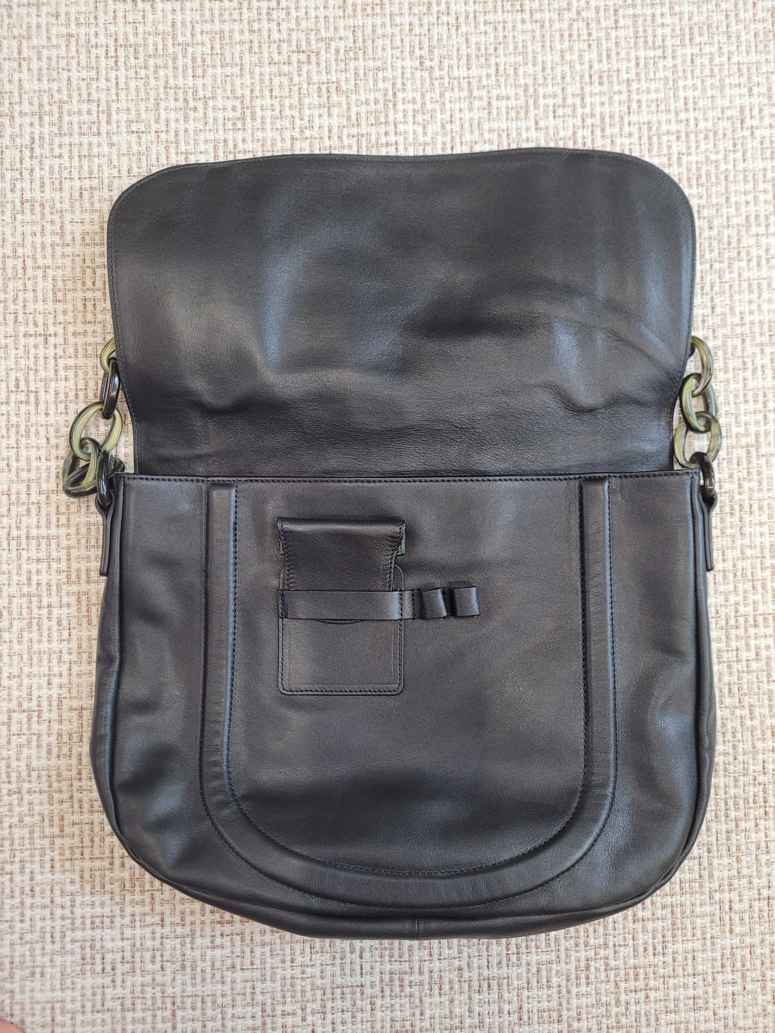 마뗑킴 블랙 레더 체인 숄더백 상품이미지3