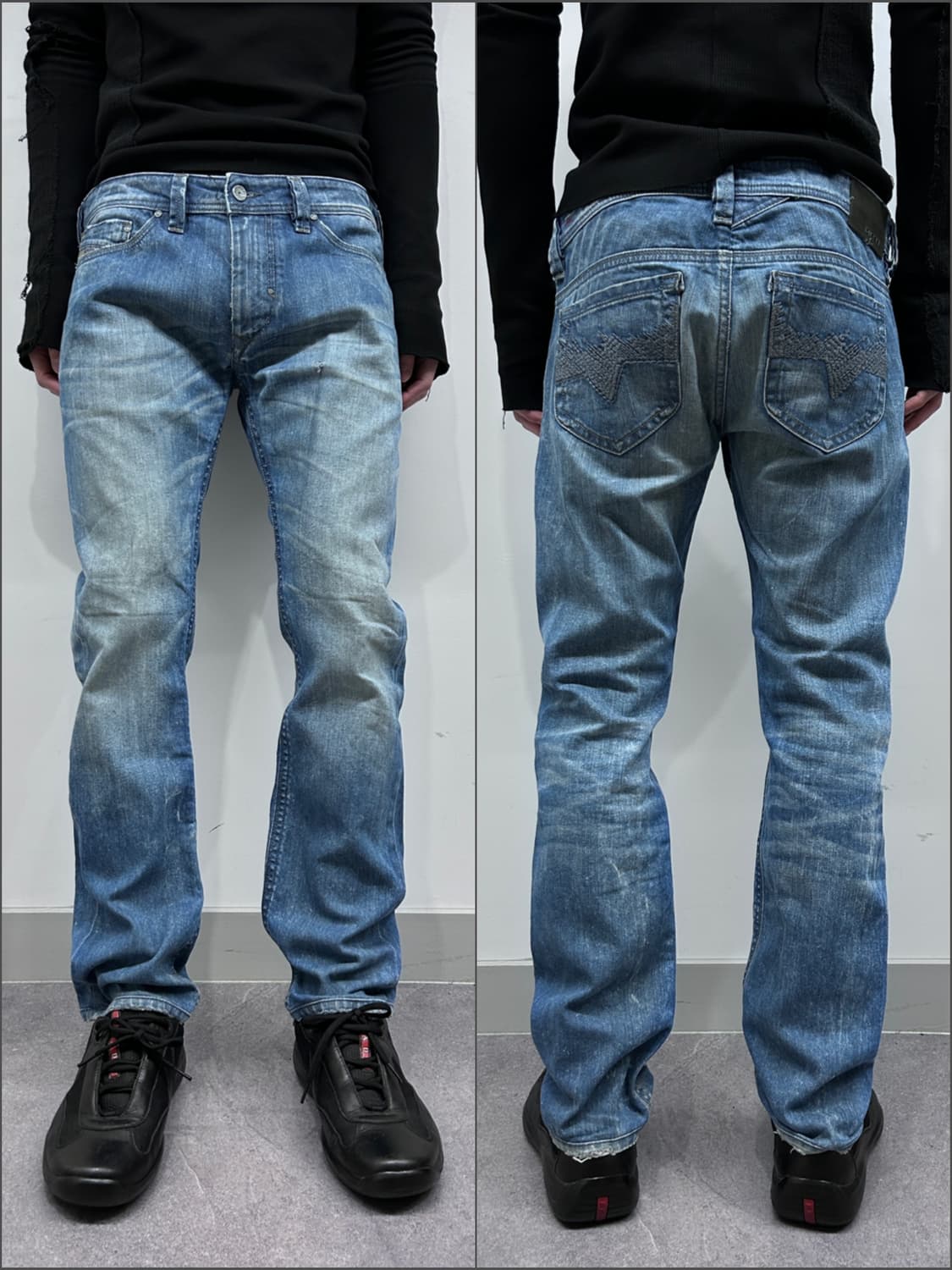 디젤 Thanaz 디스트레스드 워싱 데님 상품이미지1