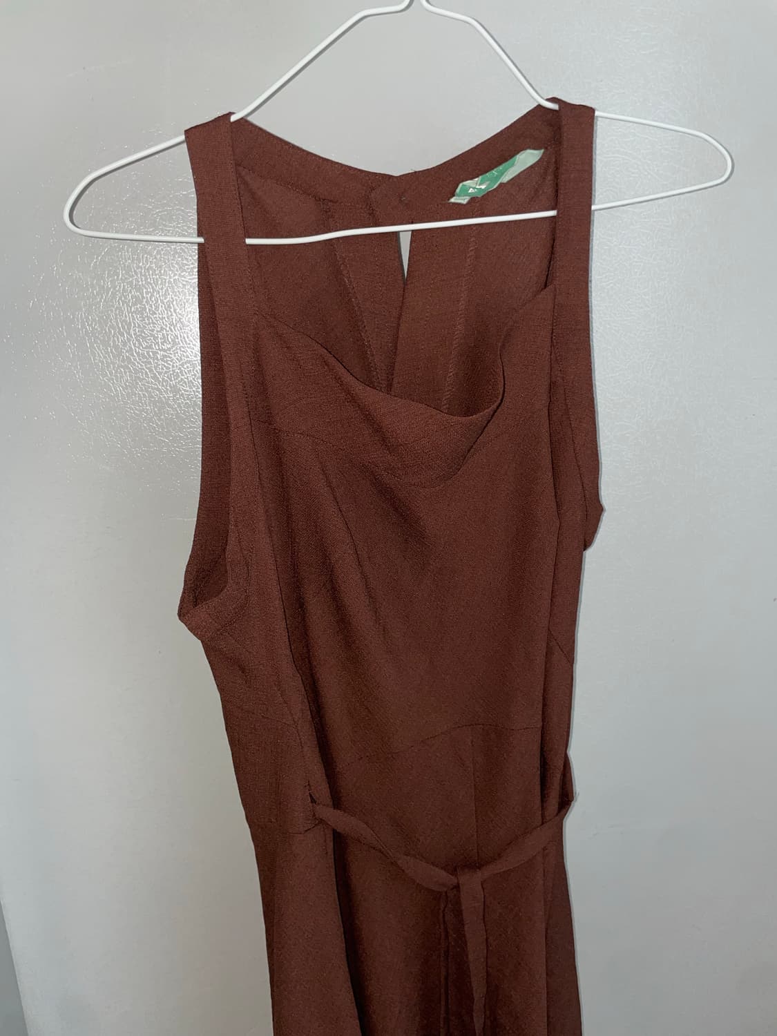 브라운 슬리브리스 랩 원피스 상품이미지2