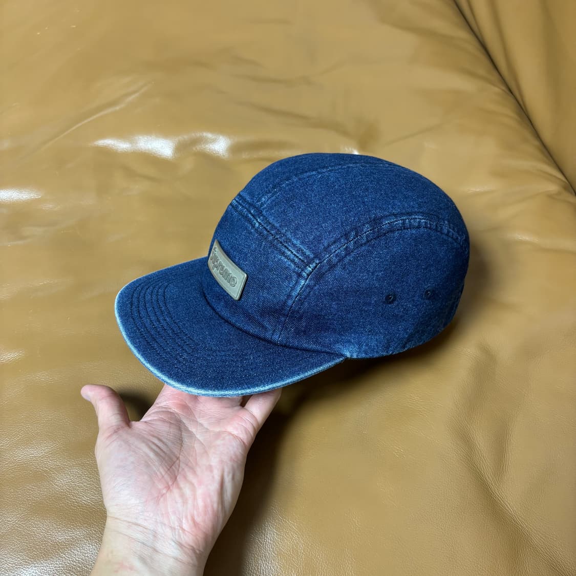 Supreme 슈프림 워시드 데님 메탈 로고 캠프캡 모자 (Denim) 상품이미지4