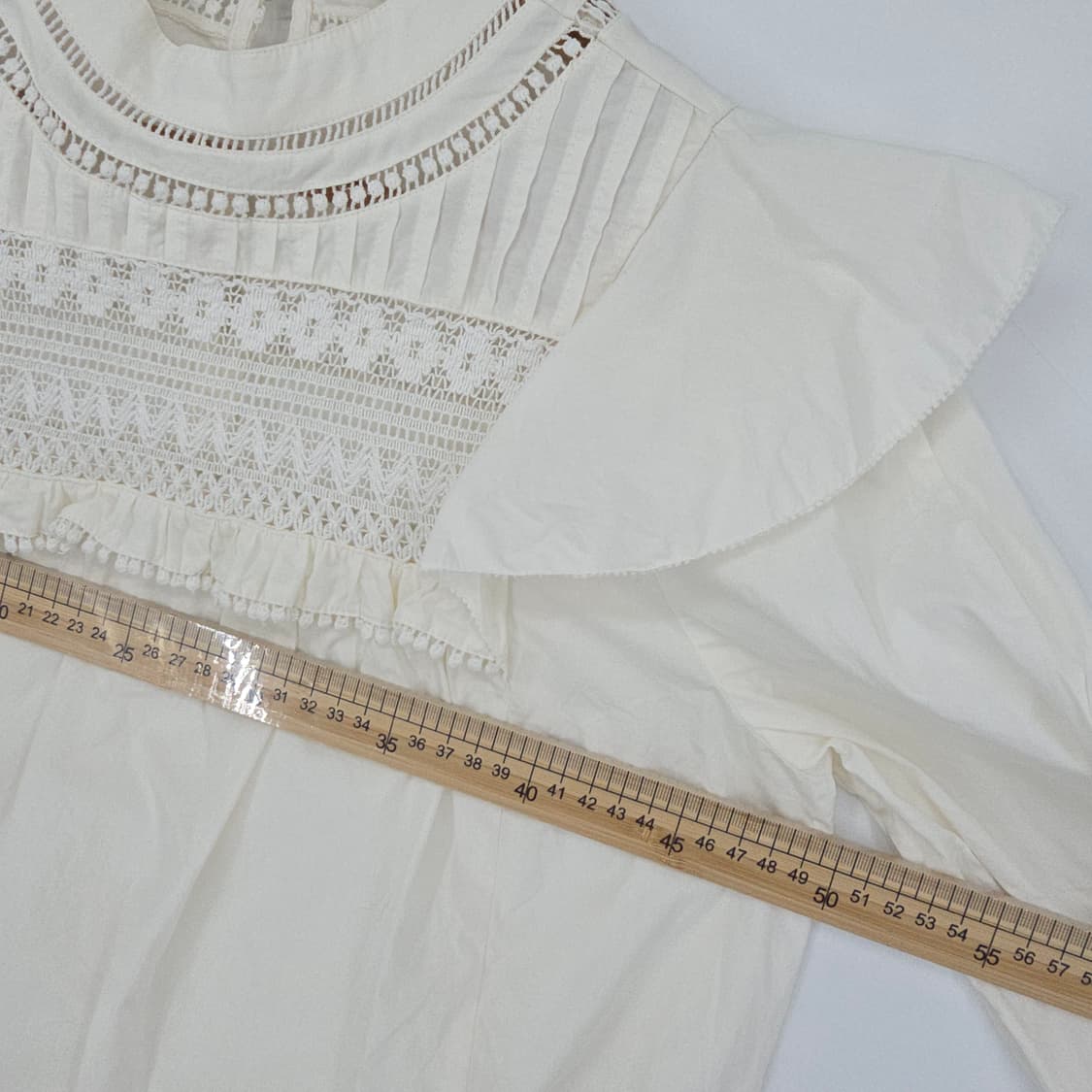 J.CREW 아이보리 레이스 프릴 블라우스 상품이미지4