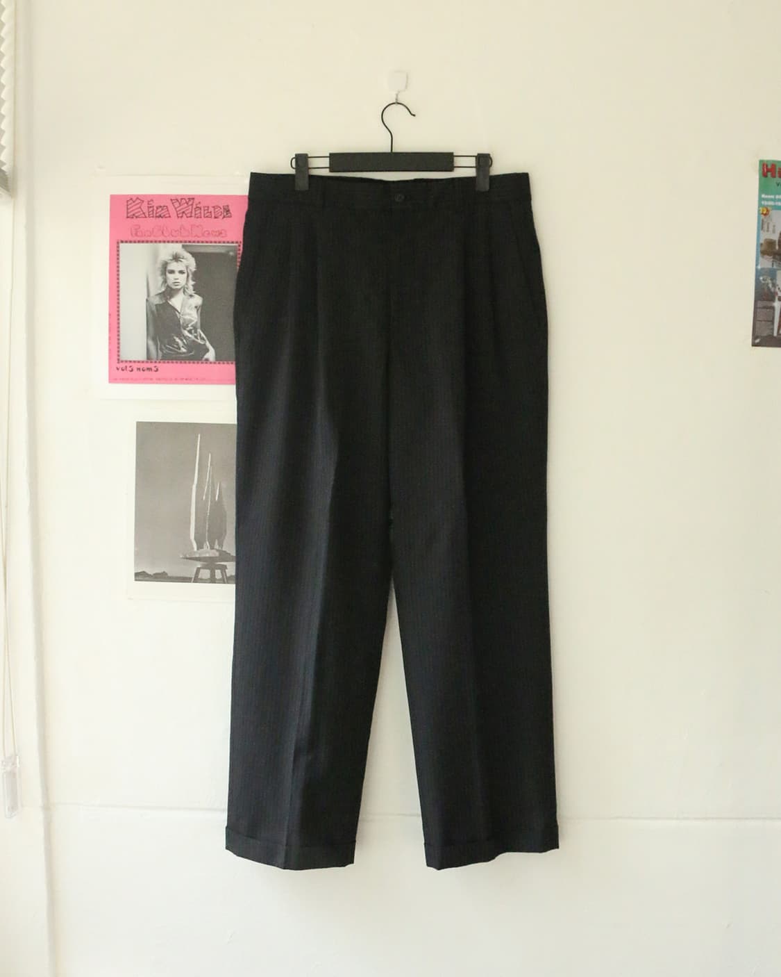 빈티지 핀스트라이프 와이드 트라우저 팬츠 상품이미지3