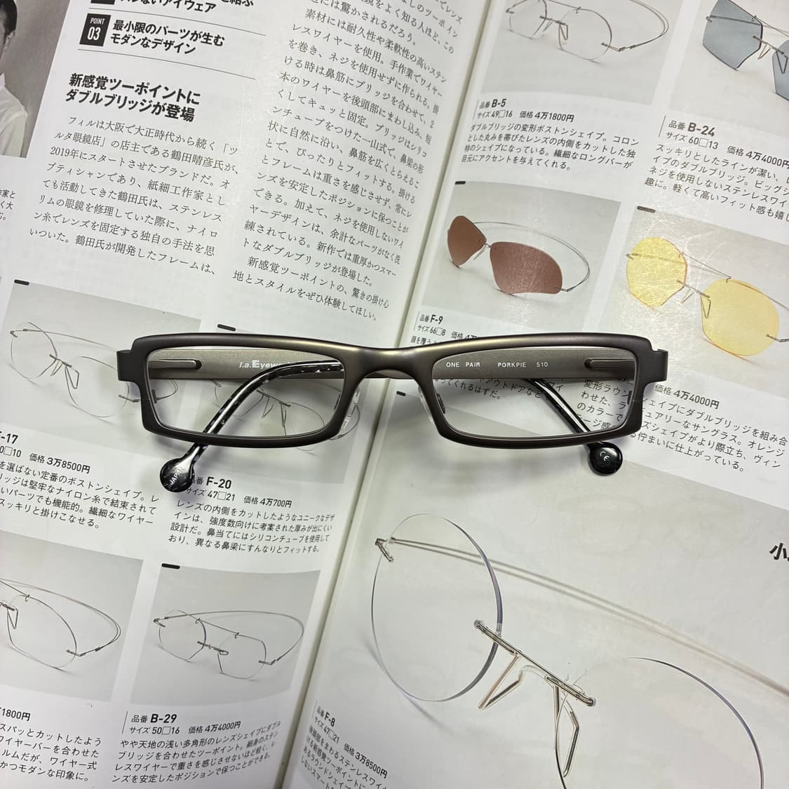 l.a. EYEWORKS 엘에이 아이웍스 티타늄 실버 안경 상품이미지1