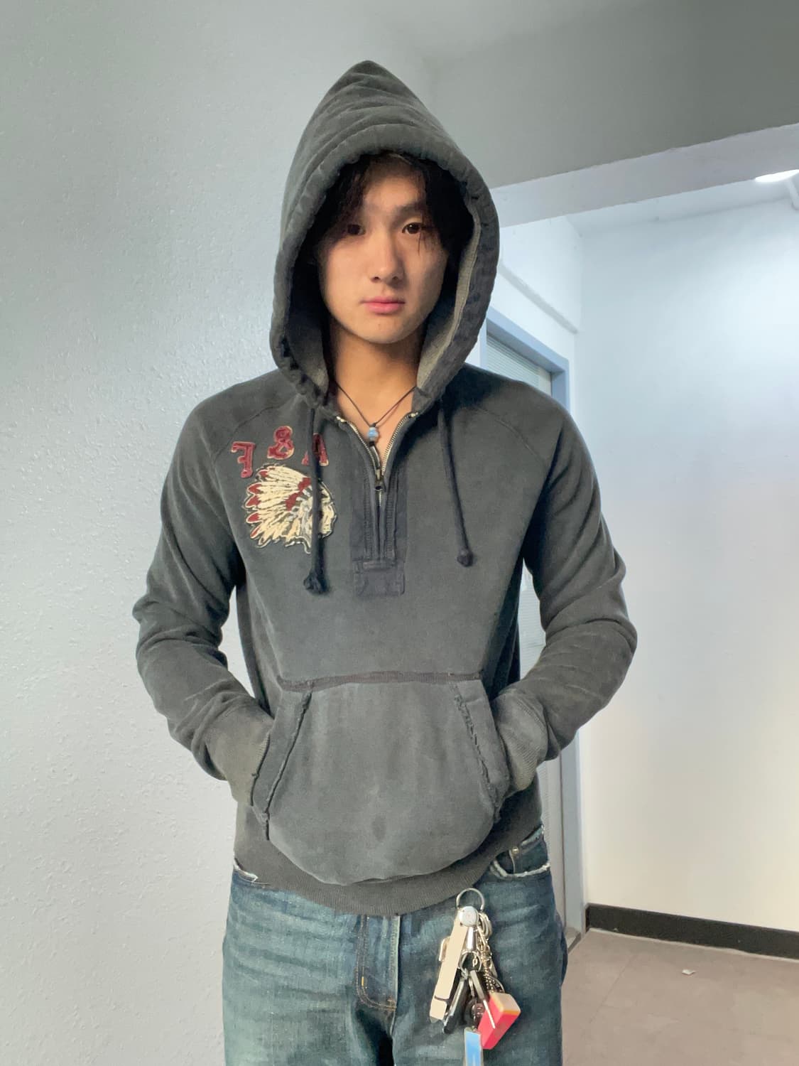 아베크롬비 피그먼트 인디안 반집업 상품이미지2