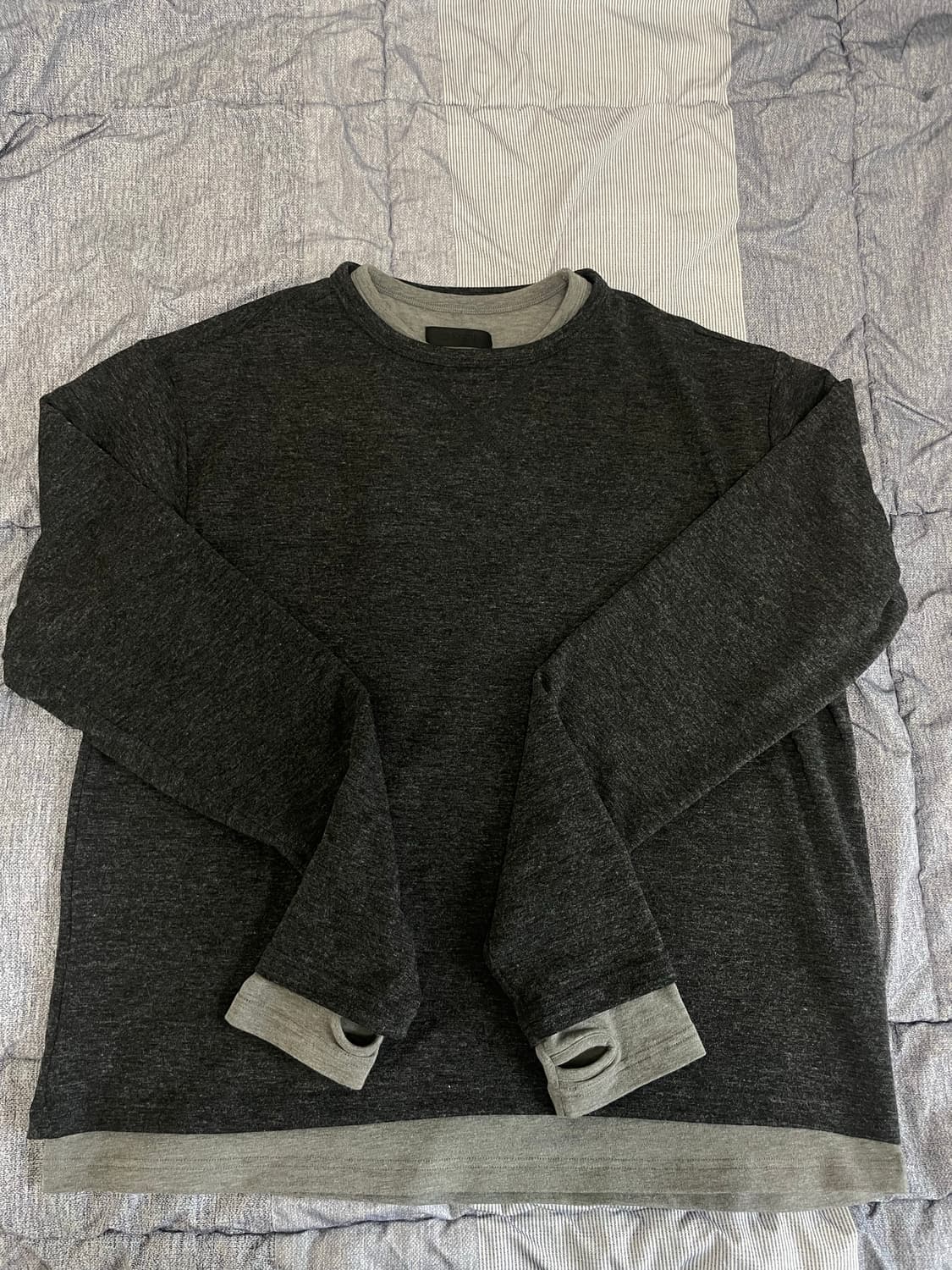 DNSR 레이어드 보트넥 롱슬리브 차콜 L 상품이미지2