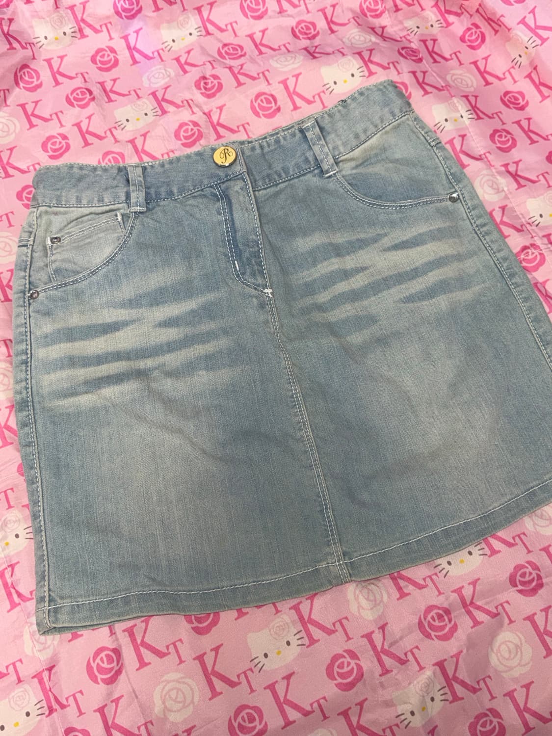 빈티지 연청 스커트 데님 숏 미니 상품이미지1