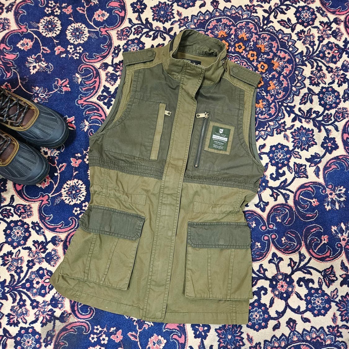 에비수(EVISU) 빈티지 허리스트렙 하프 야상 베스트 자켓  상품이미지1