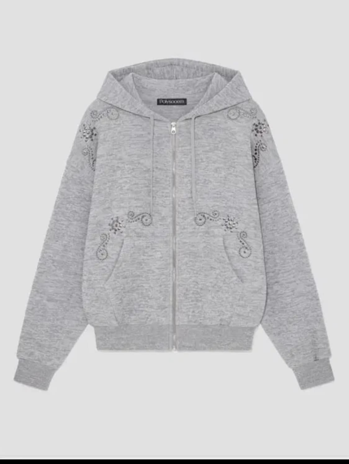 폴리수엠 스터드 후드집업 그레이 상품이미지2