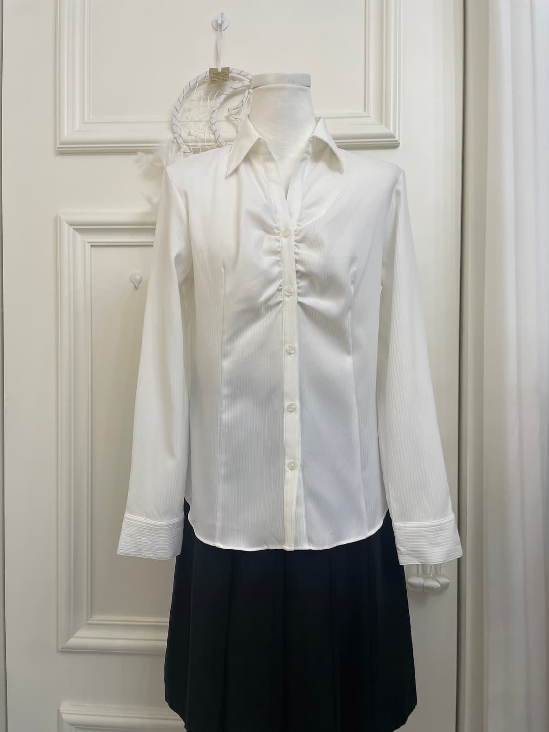 lavender alpaca loose sweater&white shir 상품이미지8
