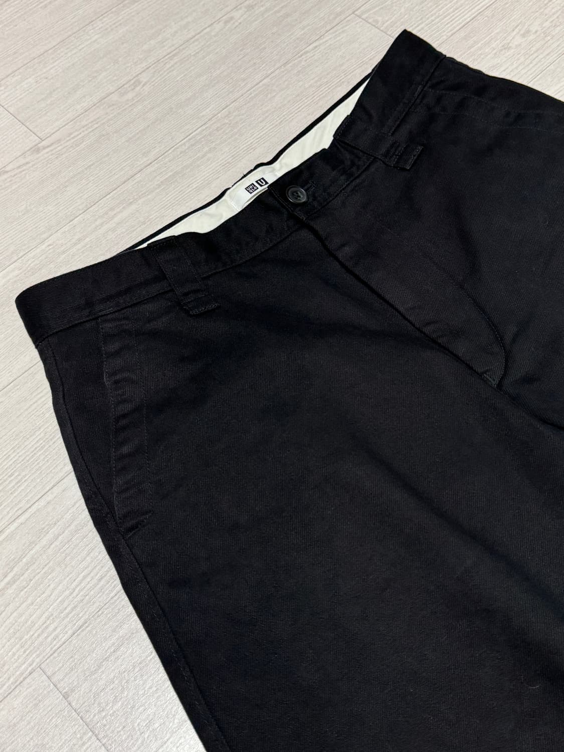 유니클로U 와이드핏 치노팬츠 블랙 76 상품이미지4