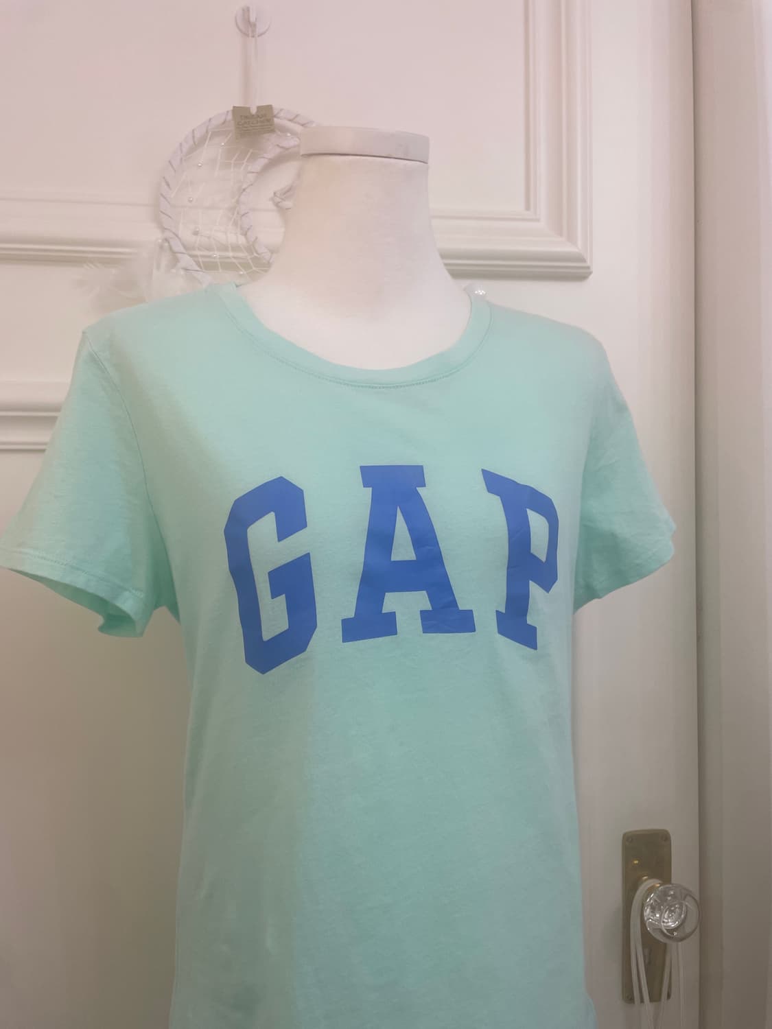 GAP mint blue logo basic top(size-M) 상품이미지5
