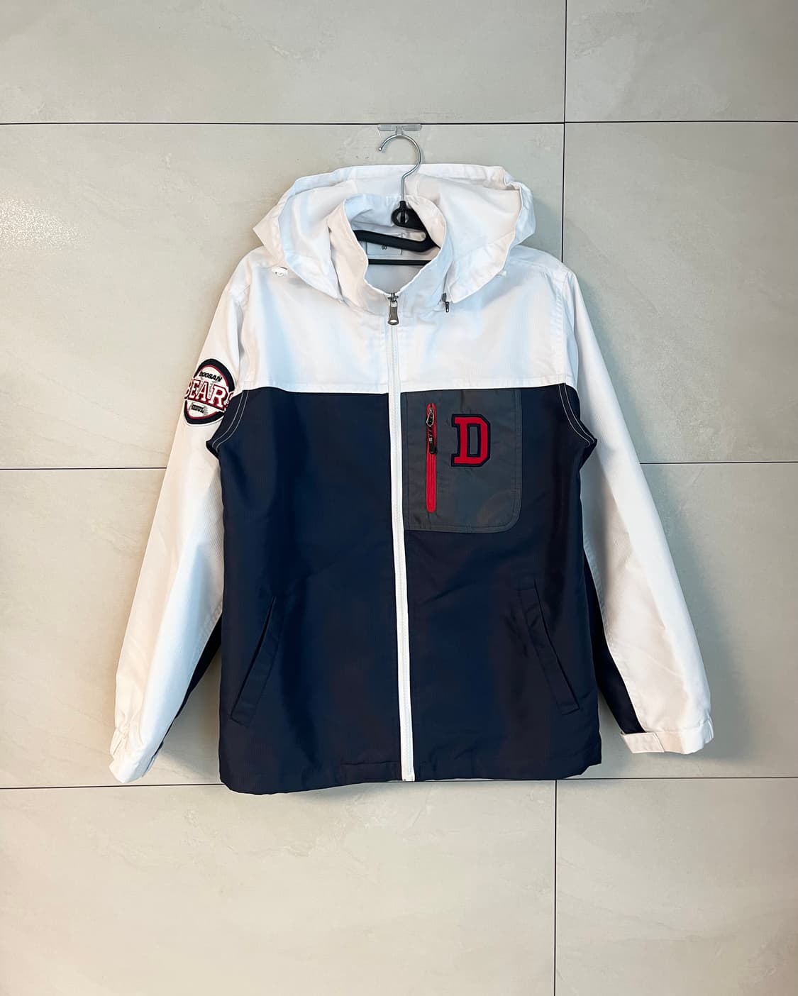 두산베어스 네포스 네이비 배색 후드 바람막이 [90]  상품이미지1