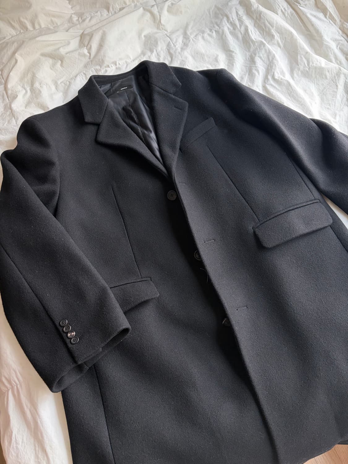 [S/105] MNGU 23FW 오버사이즈 테일러드 코트 블랙 상품이미지4