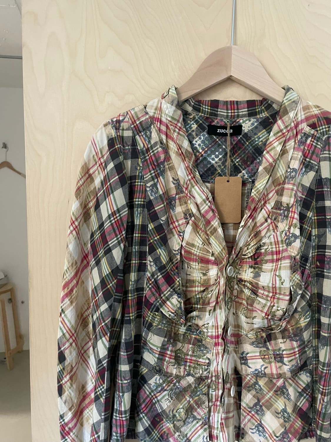 주카 zucca 체크 가디건 상품이미지2